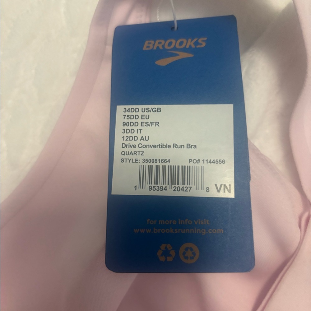 Pink brooks running bra